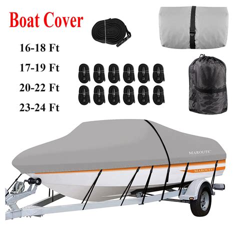 16-24Ft Boat Cover HeavyDuty Waterproof Cover Fit for Fishing Ski Boat ...