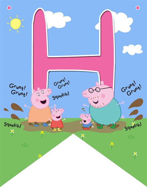 Peppa Pig Theme Birthday Banner|Dangler-Decorate-Customize