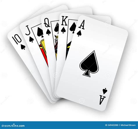 Poker Cards Straight Flush Spades Hand Royalty Free Stock Photos ...