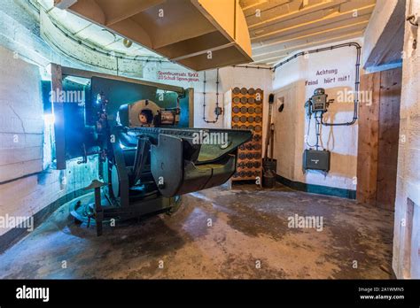 Interior of restored Fort Hommet German observation bunker Stock Photo ...