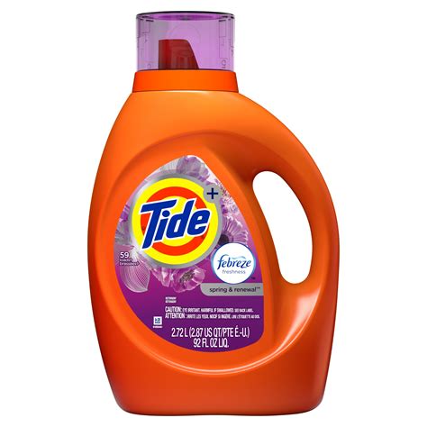 Tide Plus Febreze Freshness Spring and Renewal Scent Liquid Laundry ...