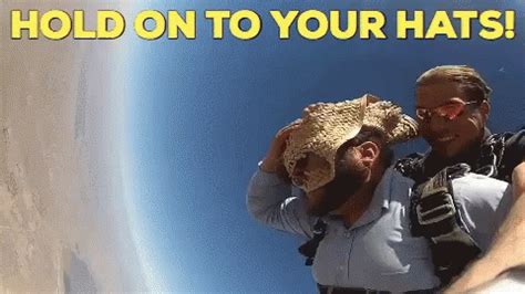 Sky Diving Hold On Your Hats GIF - SkyDiving HoldOnYourHats - Discover ...