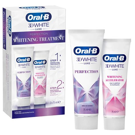 Oral-B 3DWhite Luxe Perfection Whitening Toothpaste Duo Pack 2x75ml ...