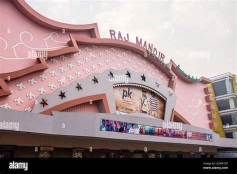 The art moderne architecture of the Raj Mandir cinema in Jaipur, India ...