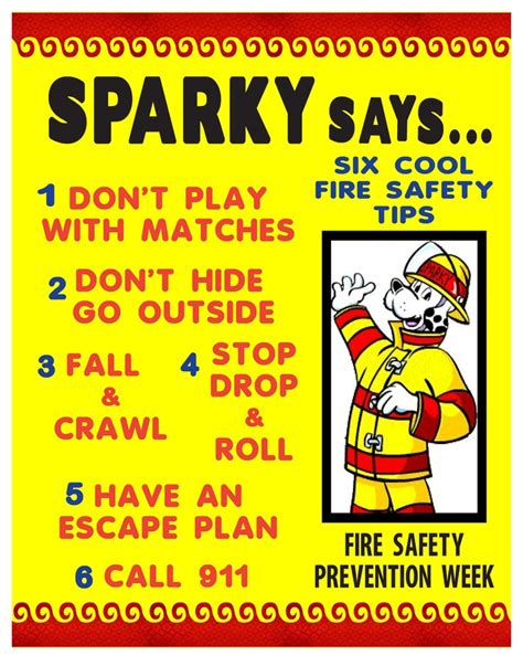 Fire Safety Tips for Kids! Sparky has great advice! | Kid Crafts ...