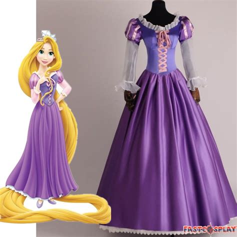 Disney Tangled Princess Rapunzel Adult Cosplay Costume Deluxe Dress