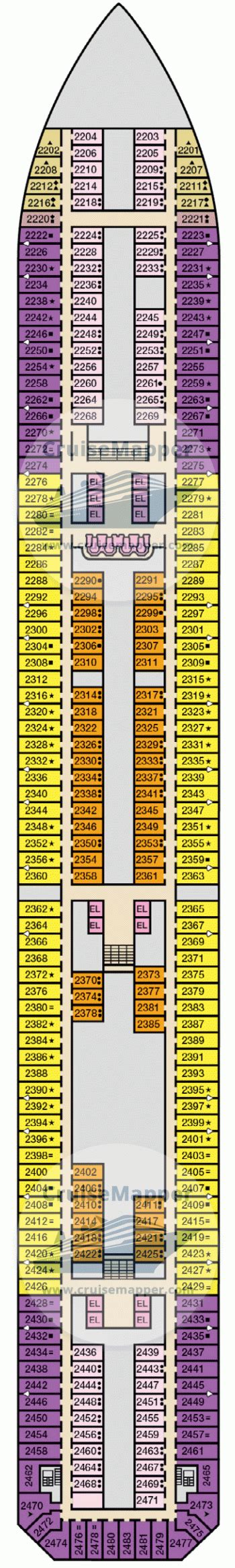 Carnival Freedom deck 2 plan | CruiseMapper