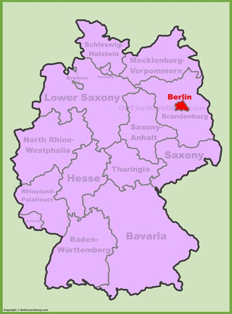 Berlin location on the Germany map - Ontheworldmap.com