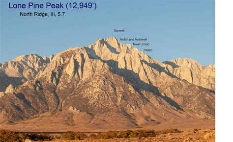 Fresno Climber: Lone Pine Peak (12,949') - North Ridge (III, 5.7)