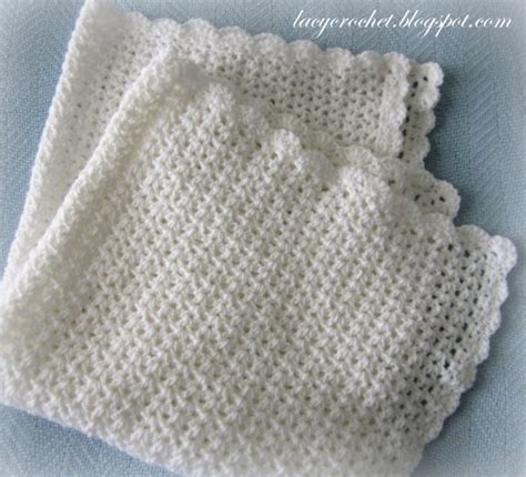 Lacy Crochet: V-Stitch Baby Afghan with Scalloped Trim