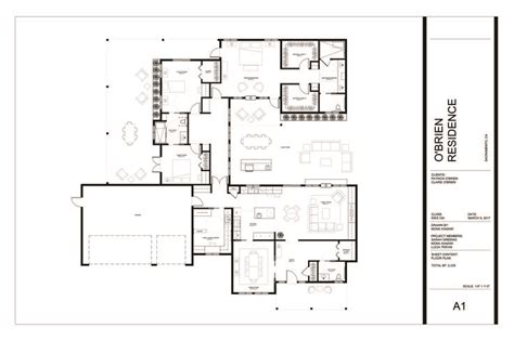 O'Brien Residence | Floor Plan :: 24x36 Title Block - 1/4" = 1'0 ...