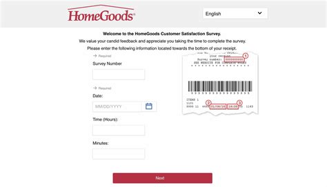 HomeGoods Survey - Win Gift Card - www.homegoodsfeedback.com