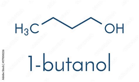 Grafika wektorowa Stock: n-butanol (1-butanol) molecule. Used as ...