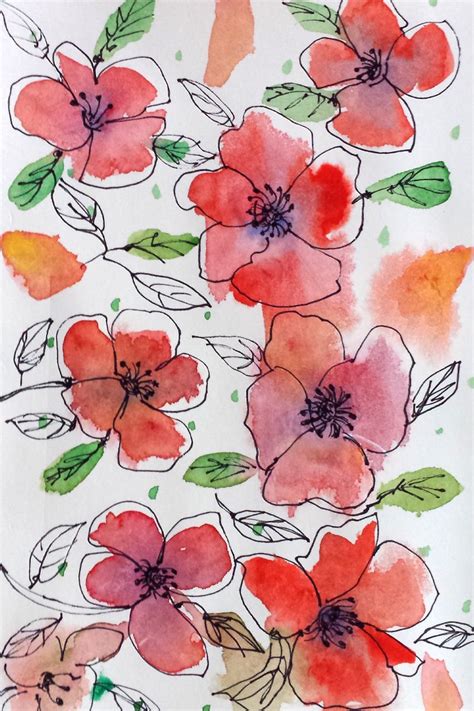 Draw with me: Aquarellblumen | Aquarell blumen, Blumen aquarell ...