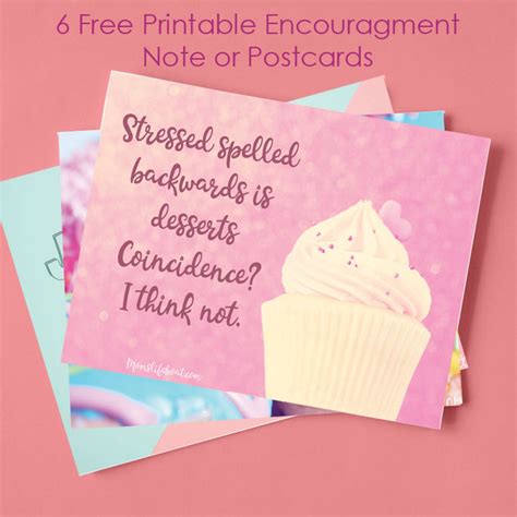 6 Free Printable Encouragement Notes and Postcards