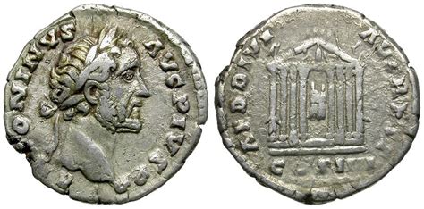 Antoninus Pius (AD 138-161) AR Denarius / Temple | Roman Imperial Coins