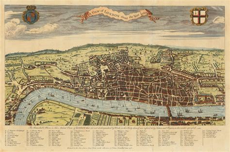 Early Aerial Map of London – The Old London Map Company