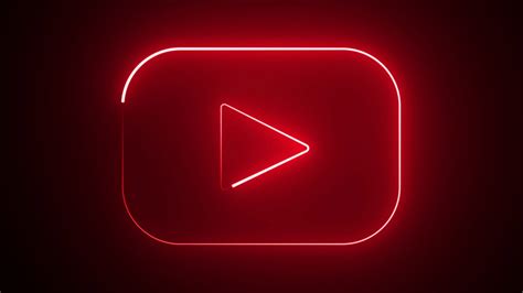 Motion Made Royalty Free YouTube logo Play icon red flickering neon ...