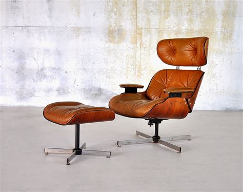 SELECT MODERN: Plycraft Eames Style Leather Lounge Chair & Ottoman