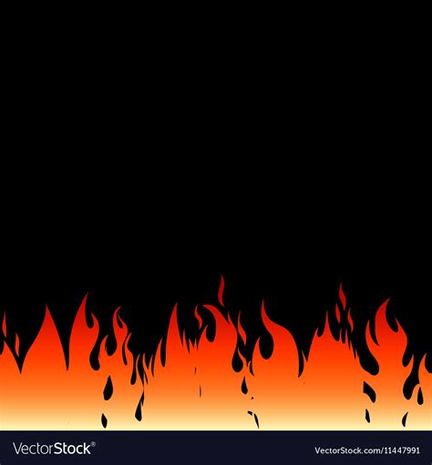 Fire flames on a black background Royalty Free Vector Image