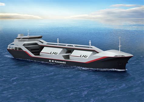 Artist concept for the world's first LH2 tanker ship by Kawasaki ...