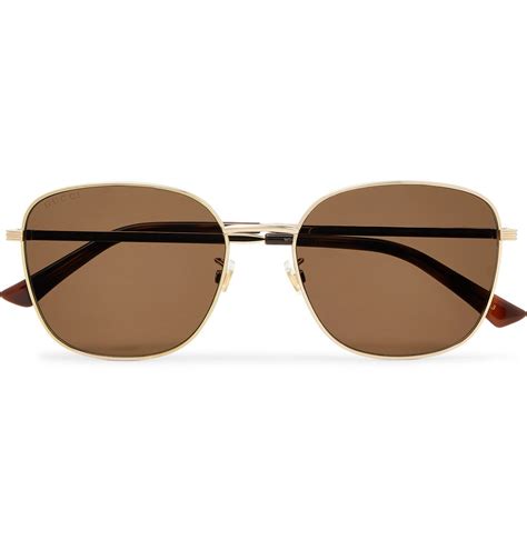 Gucci - Square-Frame Gold-Tone Sunglasses - Gold Gucci