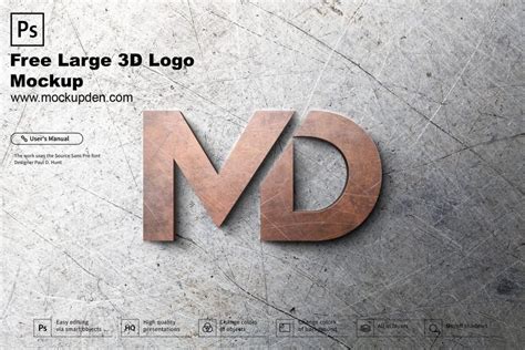 3d wall logo mockup template free - pasecr