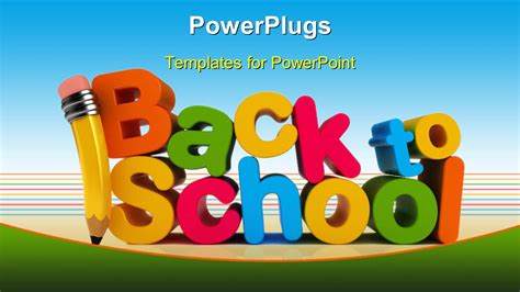 PowerPoint Template: Colorful letters form text back to school with ...