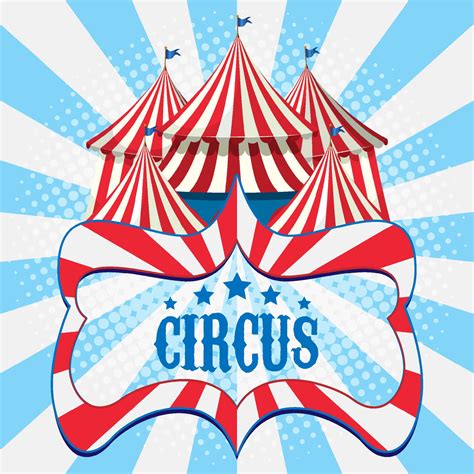 Circus banner design on bright blue rays 4491472 Vector Art at Vecteezy