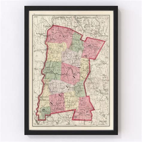 Vintage Map of Sullivan County, New Hampshire 1877 by Ted's Vintage Art