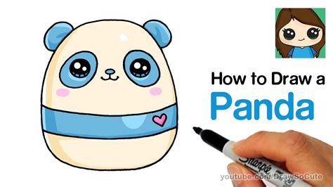 How to Draw a Cute Panda EASY Squishy Squooshems