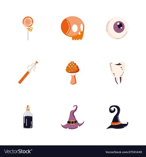 Bundle halloween icons Royalty Free Vector Image