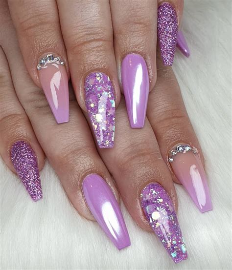 Pin by Briana Ortiz on Nails | Lavender nails, Purple acrylic nails ...