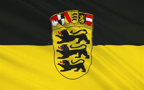 Flag of Baden-Wurttemberg - the Land of Germany Stock Illustration ...