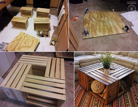 Easy Wine Crate Coffee Table - Do-It-Yourself Fun Ideas