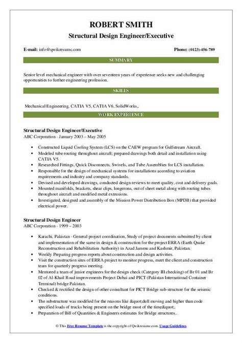 Structural Design Engineer Resume Samples | QwikResume