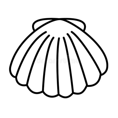 Shell Black and White Contour Clipart Vector Clipart Element Isolated ...