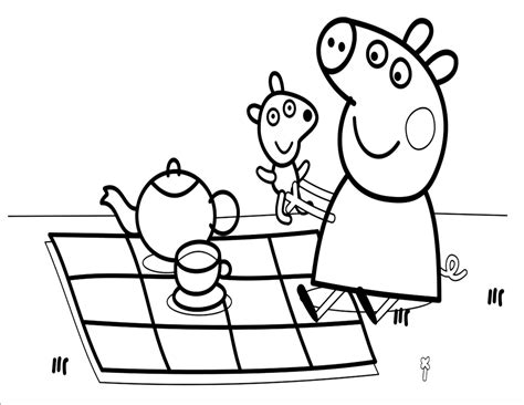 Peppa Pig Coloring Pages Free Printable - prntbl ...