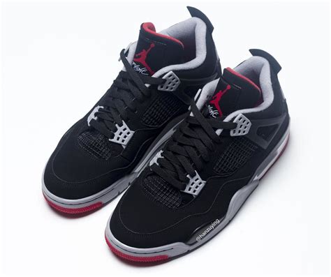 Air Jordan 4 Retro 'Black/Cement Grey/Summit White/Fire Red' 308497-060 ...