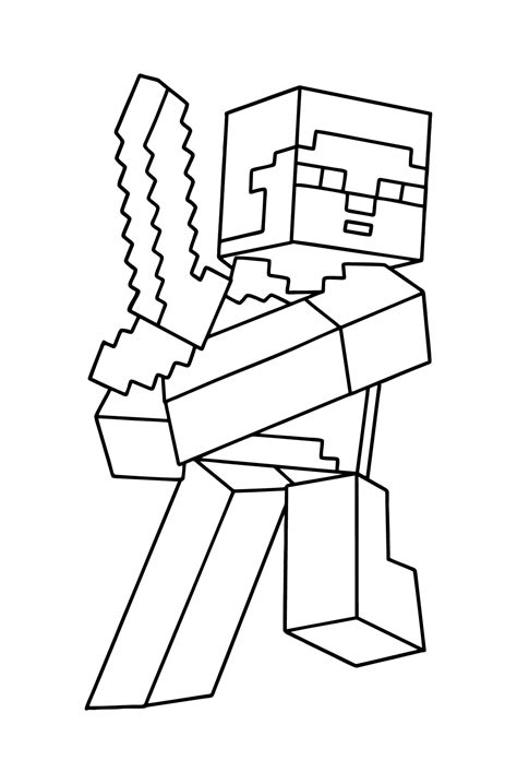 Minecraft Steve coloring page ♥ Online and Print for Free!