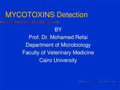 (PPT) Mycotoxins detection | Mohamed Refai - Academia.edu