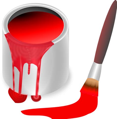 Red Paint Brush And Can Clip Art at Clker.com - vector clip art online ...