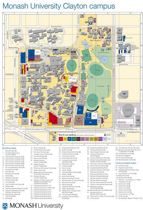 Monash University Clayton Campus Map - Mapsof.Net