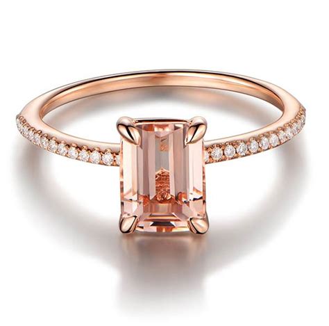 2 Carat Morganite and Diamond Classic Multistone Engagement Ring in ...