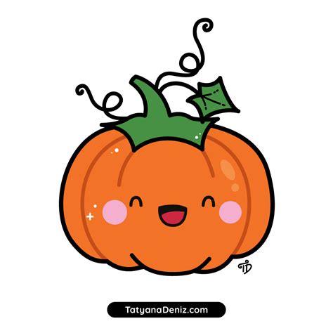 How to draw easy and cute Halloween pumpkin step-by-step