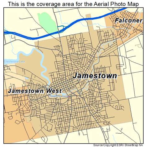 Aerial Photography Map of Jamestown, NY New York