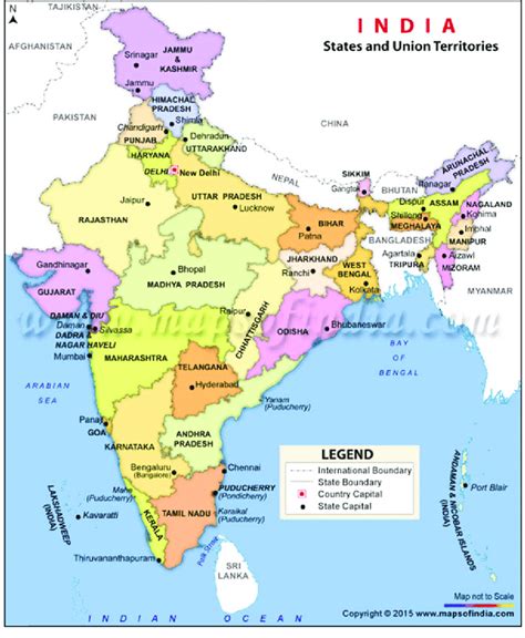 1 Political Map of India. (Reproduced from Maps of India 2015 ...