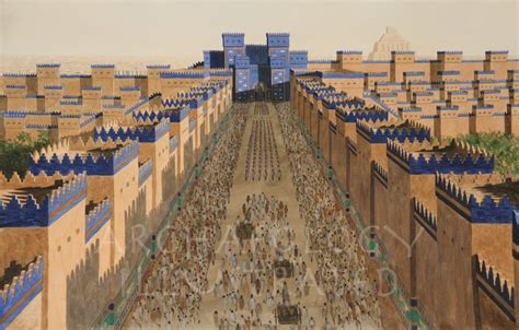 Babylon, Ishtar Gate and Processional Avenue, Aerial, 6th century BC ...