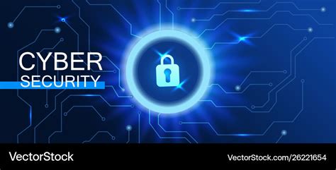 Horizontal banner cyber security information Vector Image