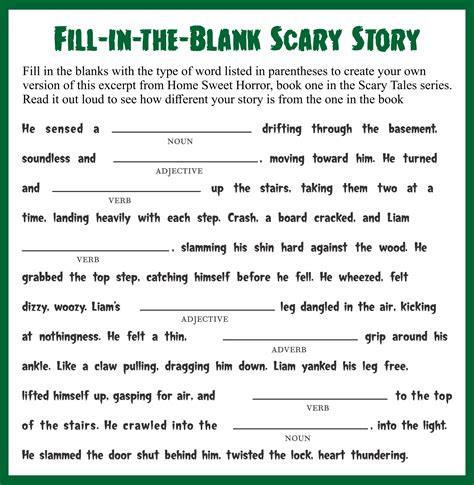 15 Best Halloween Fill In The Blank Stories Printable | Halloween ...